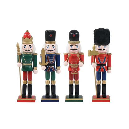 a group of three nutcrackers standing next to each other