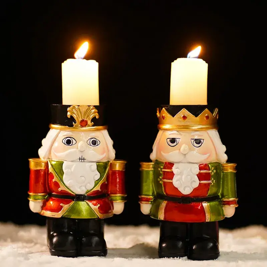 Weihnachts-Nussknacker-Kerzenhalter,