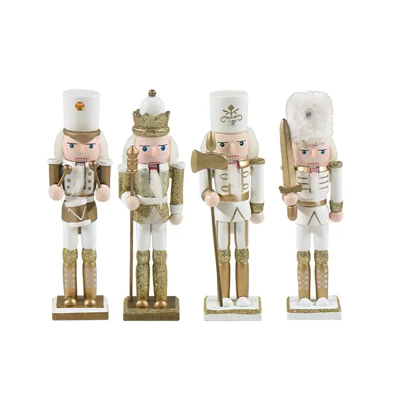a set of three nutcrackers on a white background