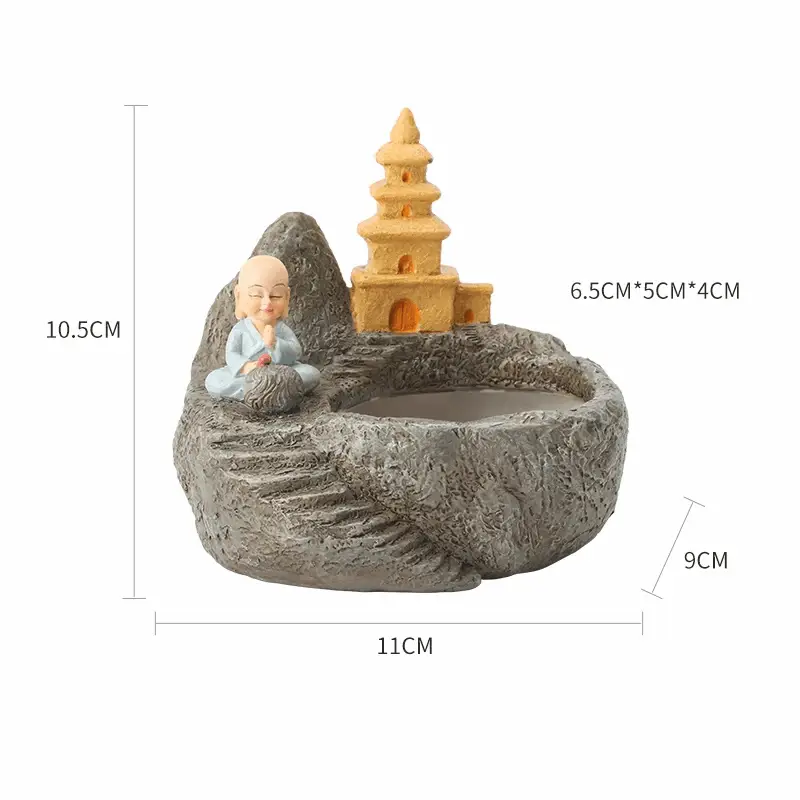 a small buddha statue sitting on top of a rock
