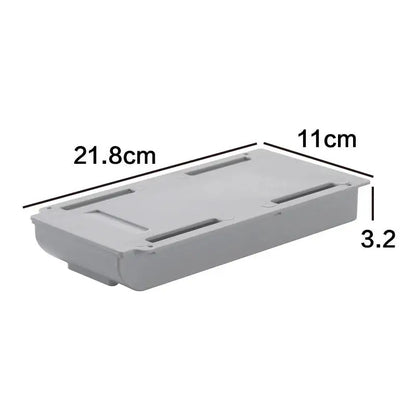 a white plastic box with measurements for the lid