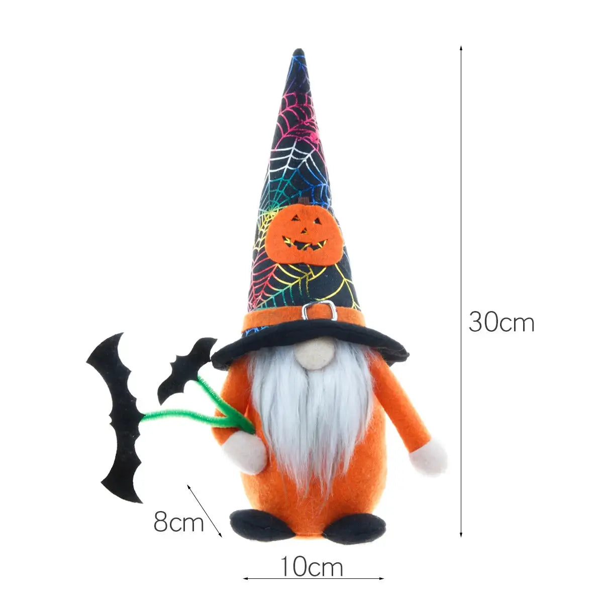 a stuffed toy with a witches hat and a bat