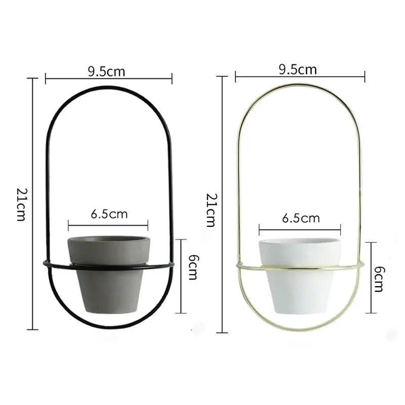 the measurements of a pot holder and a hanging pot holder