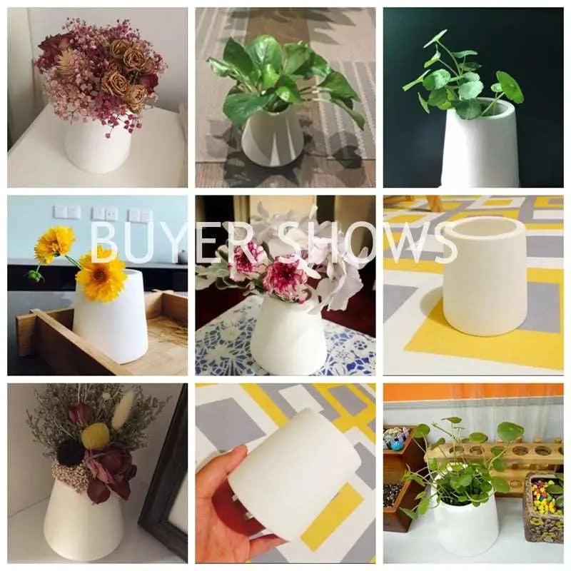 a series of photos showing different types of flowers in vases