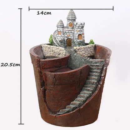 a small model of a castle with stairs