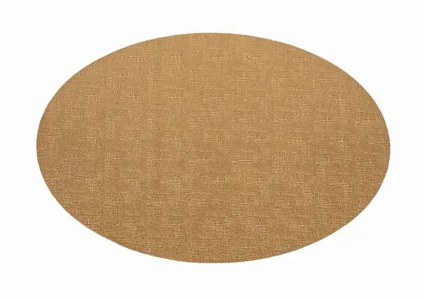 a round brown rug on a white background