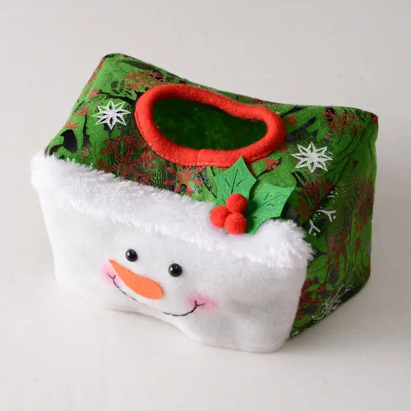 a small christmas present box with a snowman on it