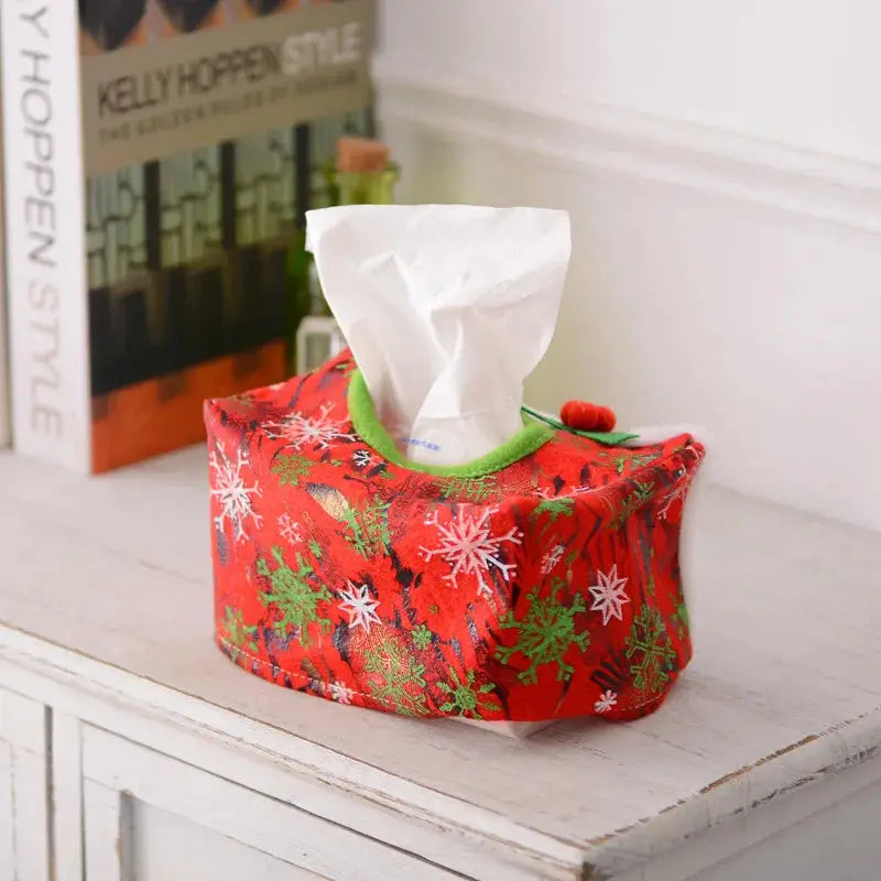 a tissue box sitting on top of a white counter