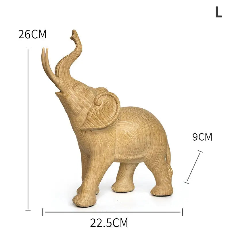 Elefantenfigur mit Holzmaserung,