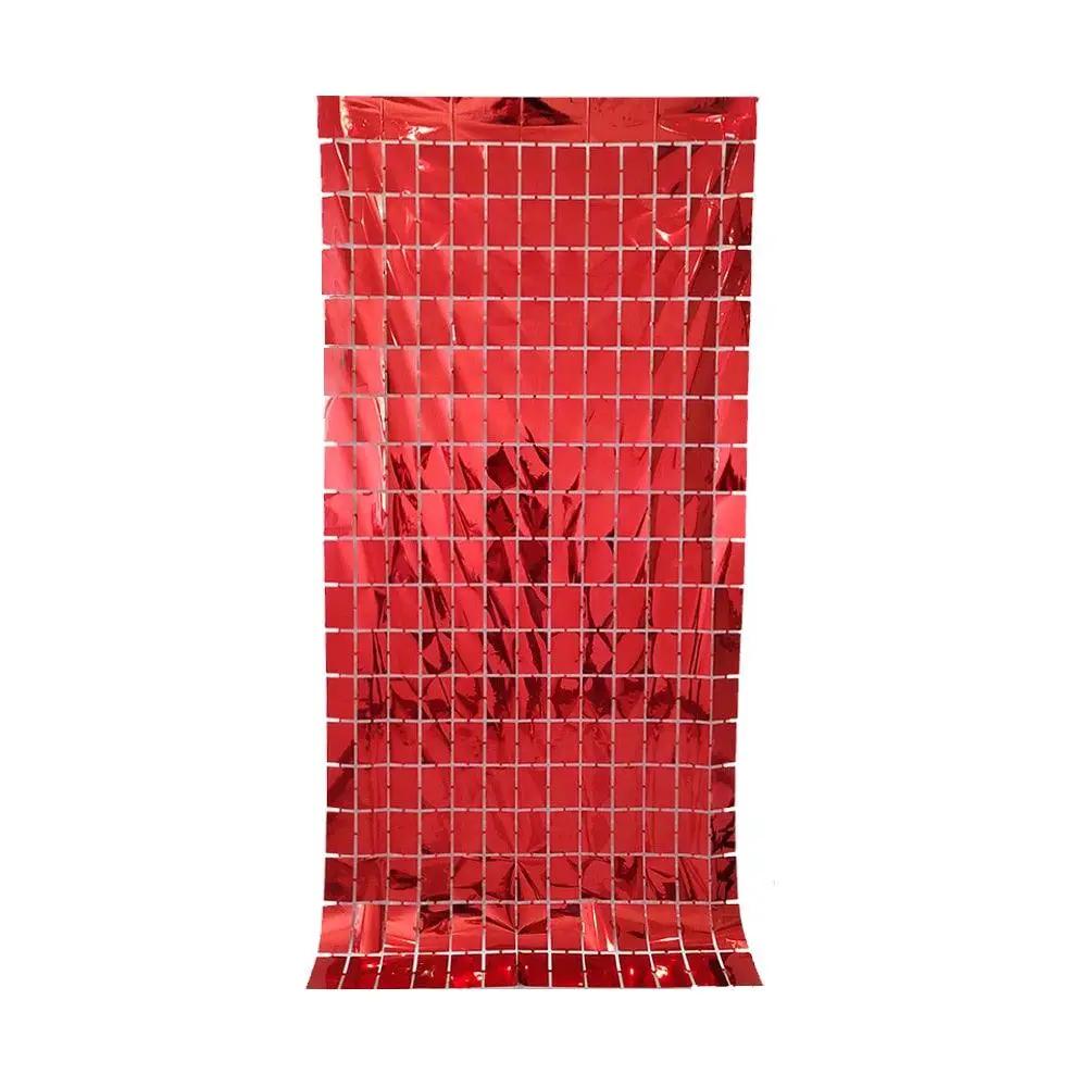 a red bag with a grid pattern on it