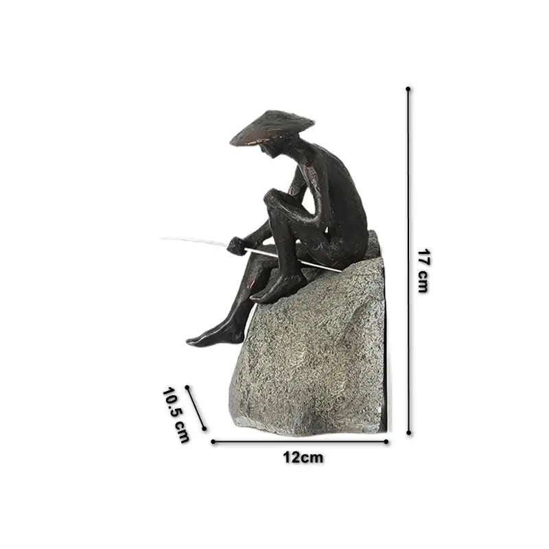 a statue of a man sitting on top of a rock