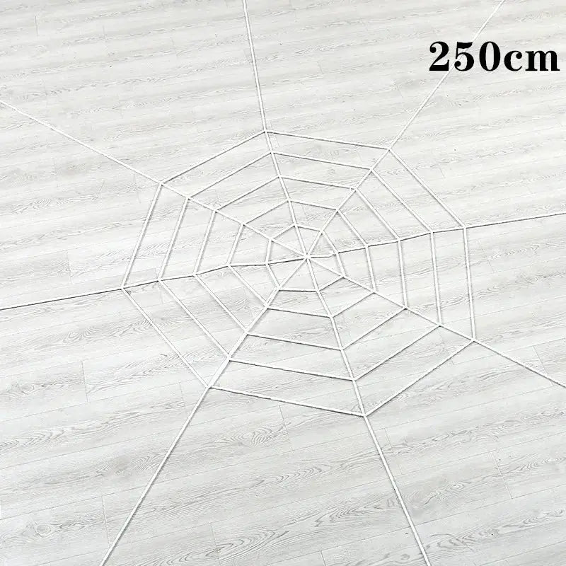 a drawing of a spider web on a wood floor