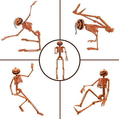 Kürbis Skelett Dekorationen mit beweglichen Gelenken