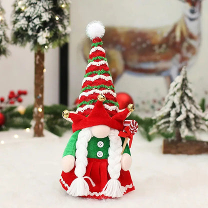 a small christmas decoration with a santa clause hat