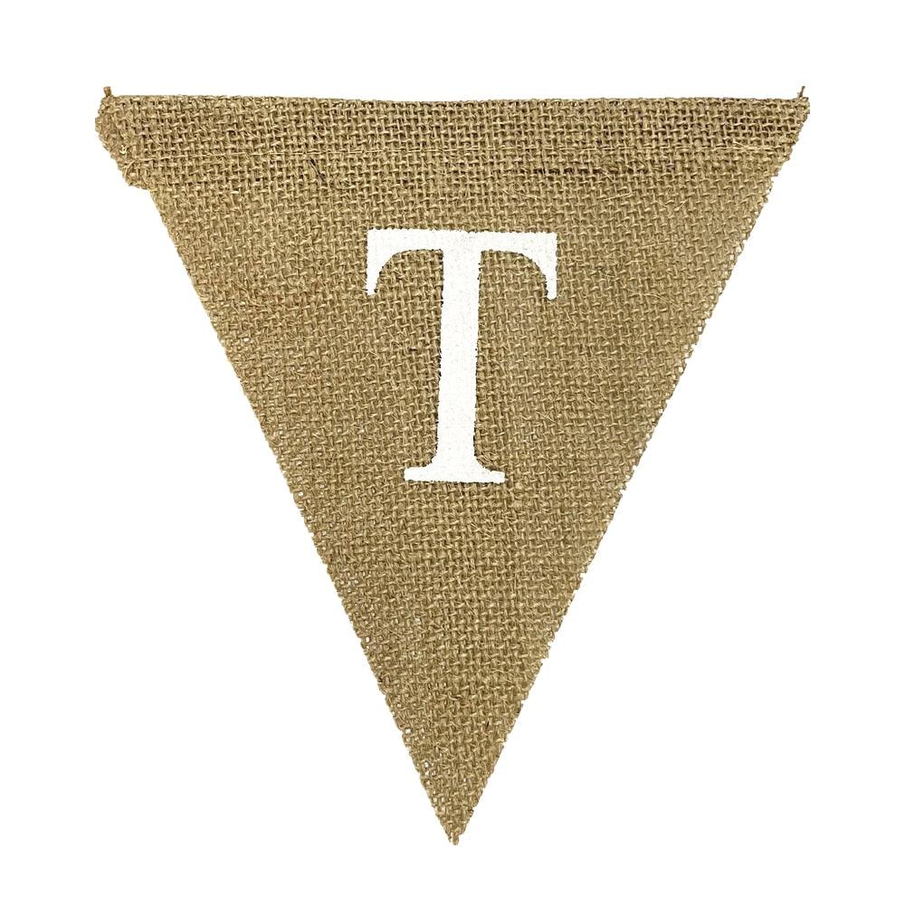 a tan triangle with the letter t on it