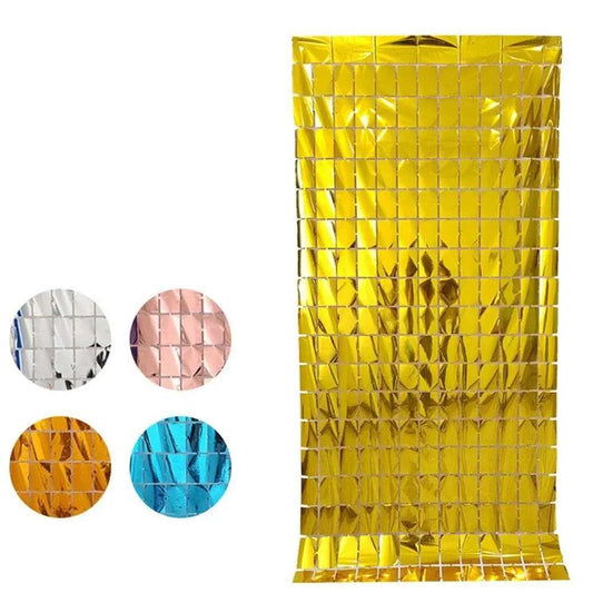 a gold foil bag with four different colors