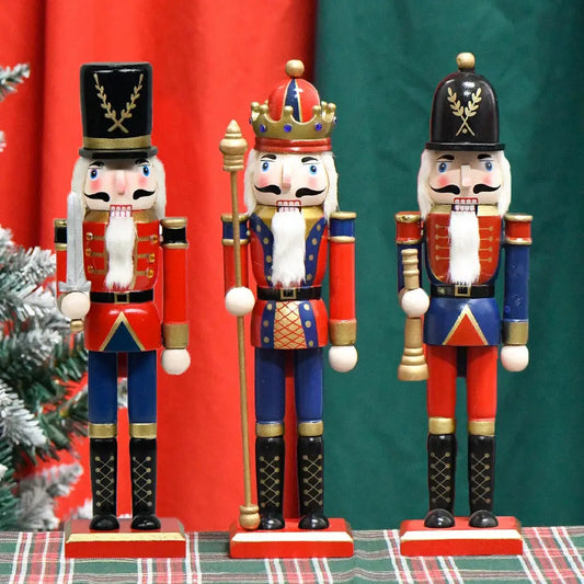 a couple of nutcrackers sitting on top of a table