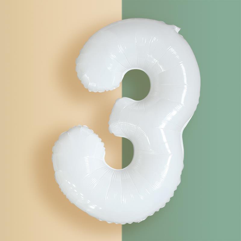 a balloon shaped like the number three