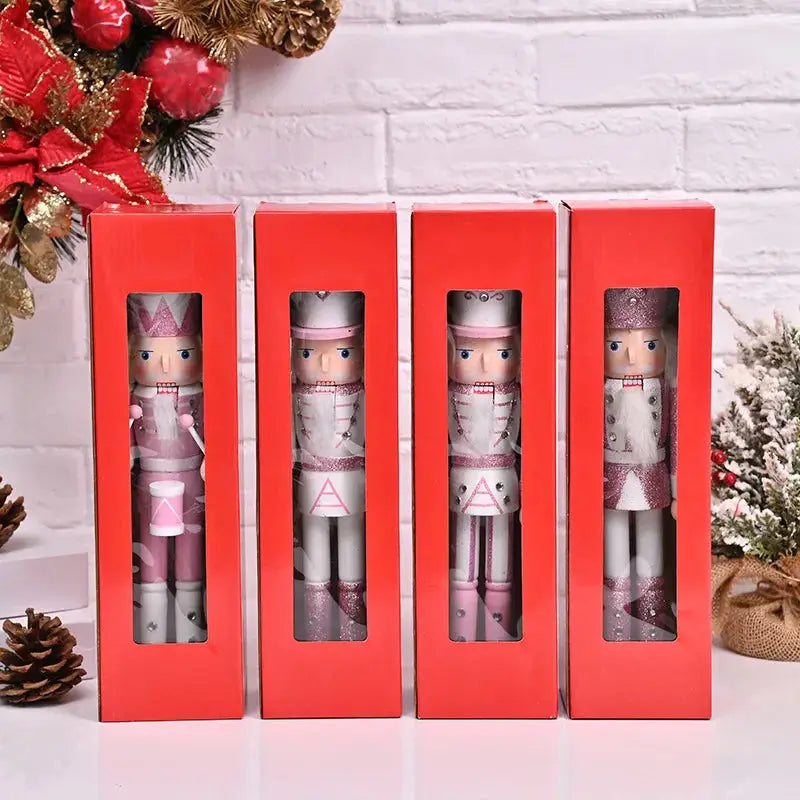 three christmas nutcrackers in a red box