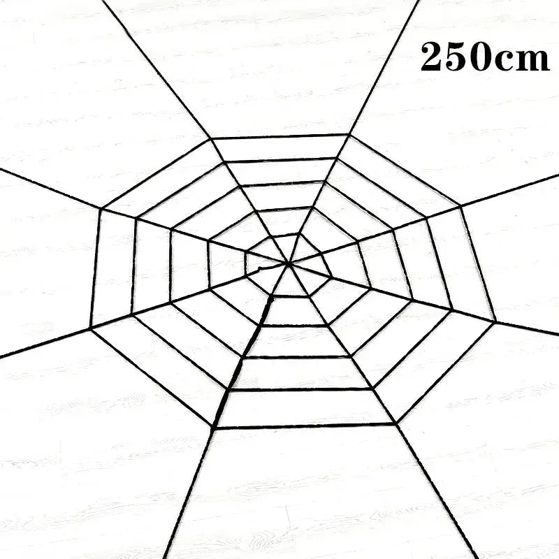 a spider web is shown with the width of the web
