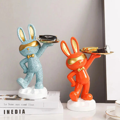 Kaninchen Statue mit Ablage