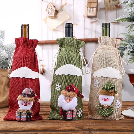 Weihnachtliche Weinflaschenhülle