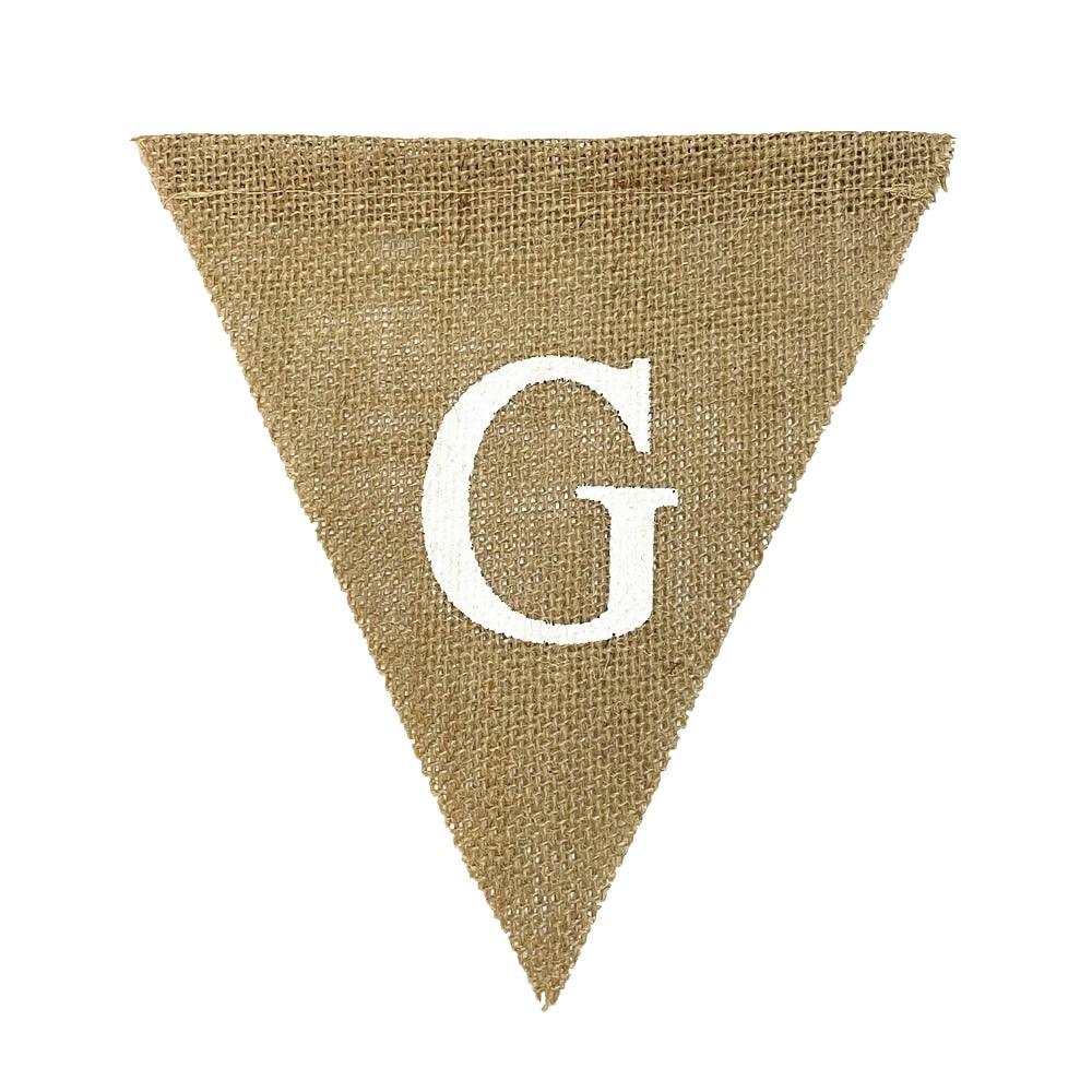 a triangle banner with the letter g on it