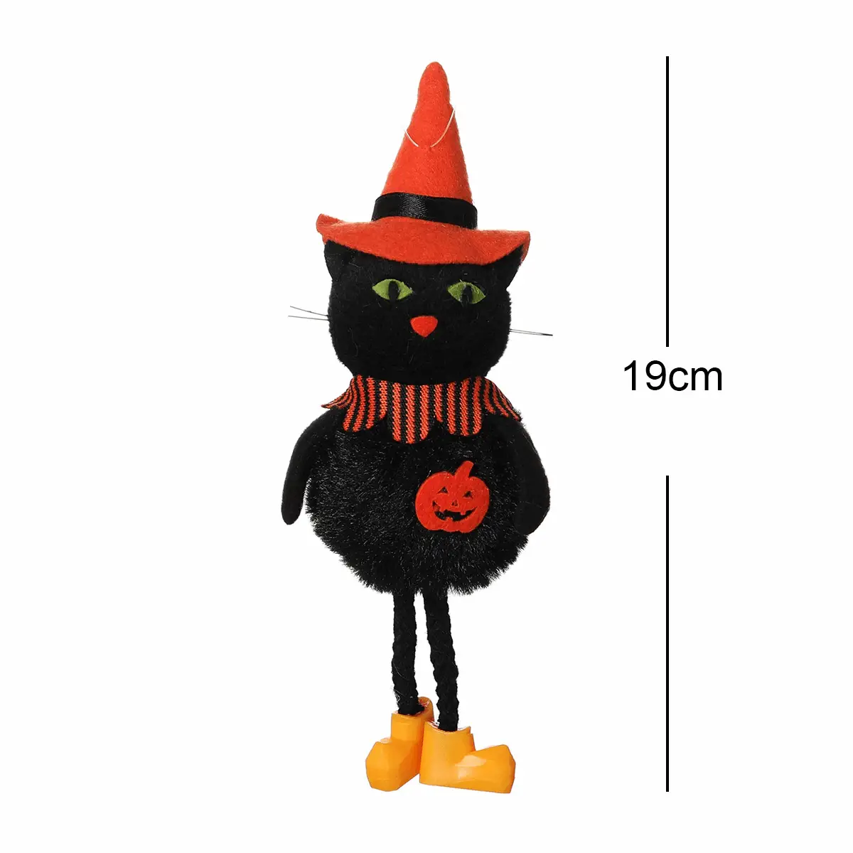a black cat wearing a witches hat and boots