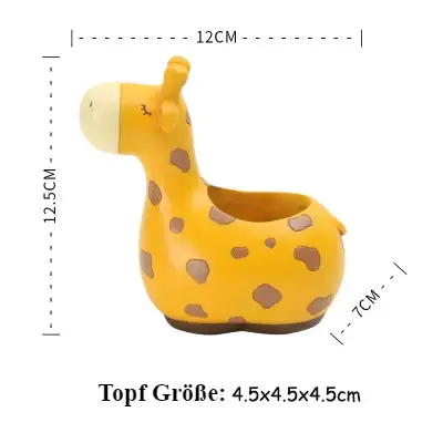 a giraffe shaped planter is shown on a white background