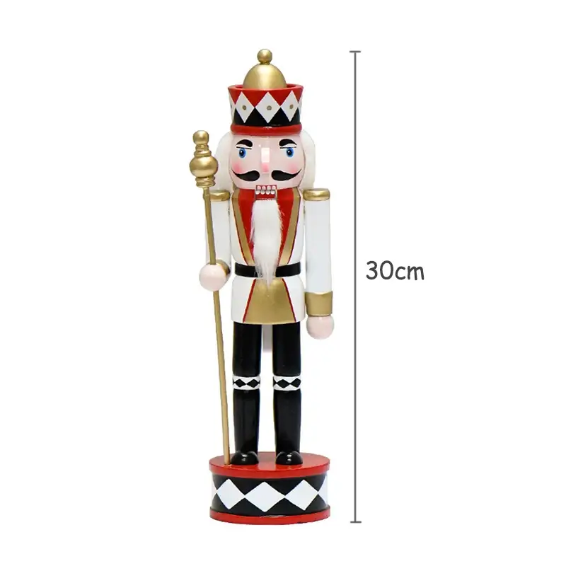 a wooden nutcracker figure with a cane