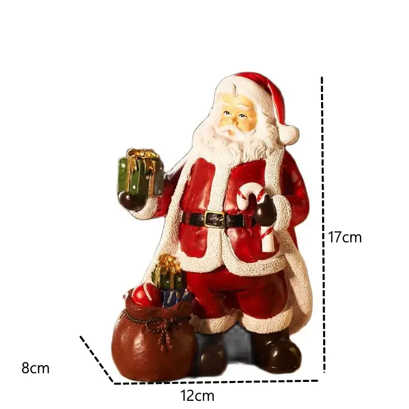 a santa clause figurine with a bag of presents