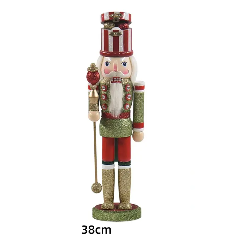 a christmas nutcracker ornament with a cane