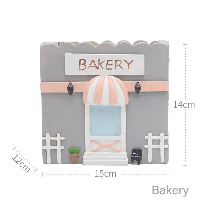 a picture of a bakery on a white background