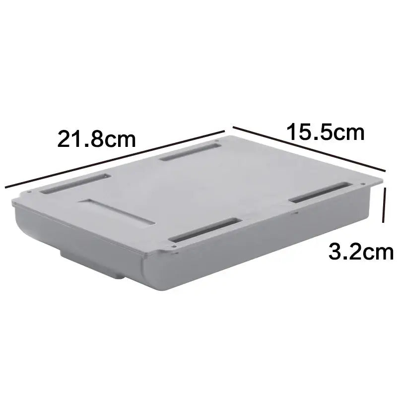 a white plastic box with measurements for the lid