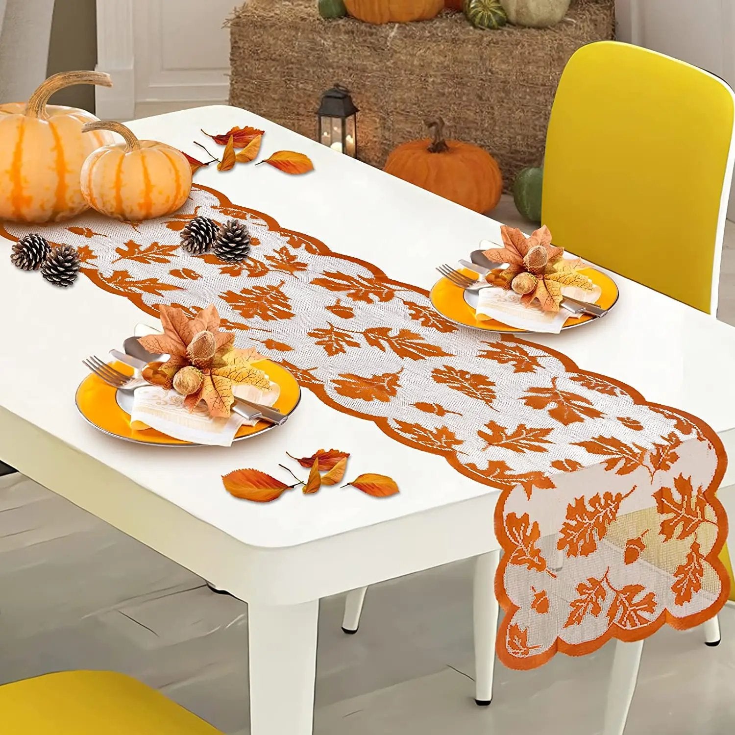 a white table topped with a white table cloth