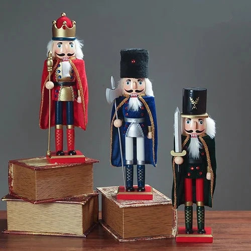 a group of nutcrackers sitting on top of boxes