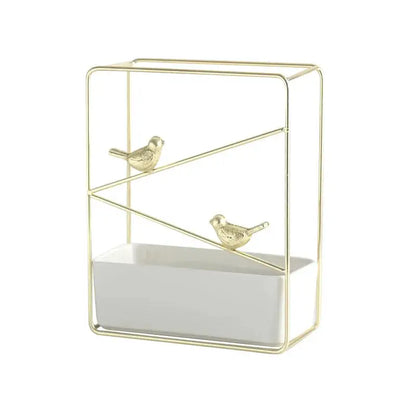 a white container with two birds on it