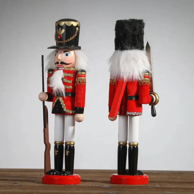 two nutcrackers are standing next to each other