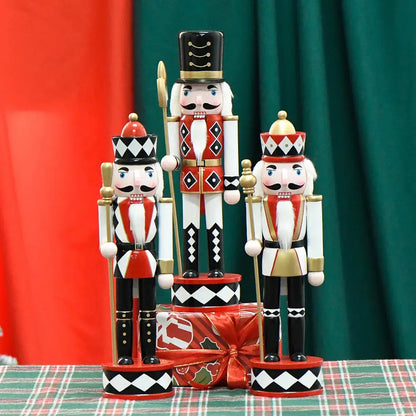 a group of nutcrackers sitting on top of a table