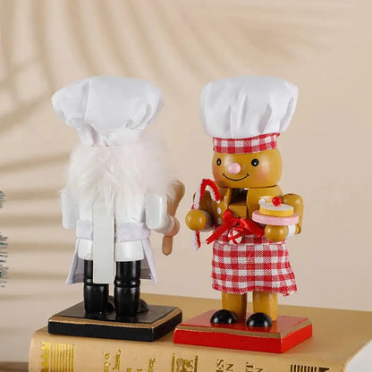 a couple of wooden toys standing on top of a table