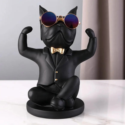 Bulldog Weinhalter Skulptur