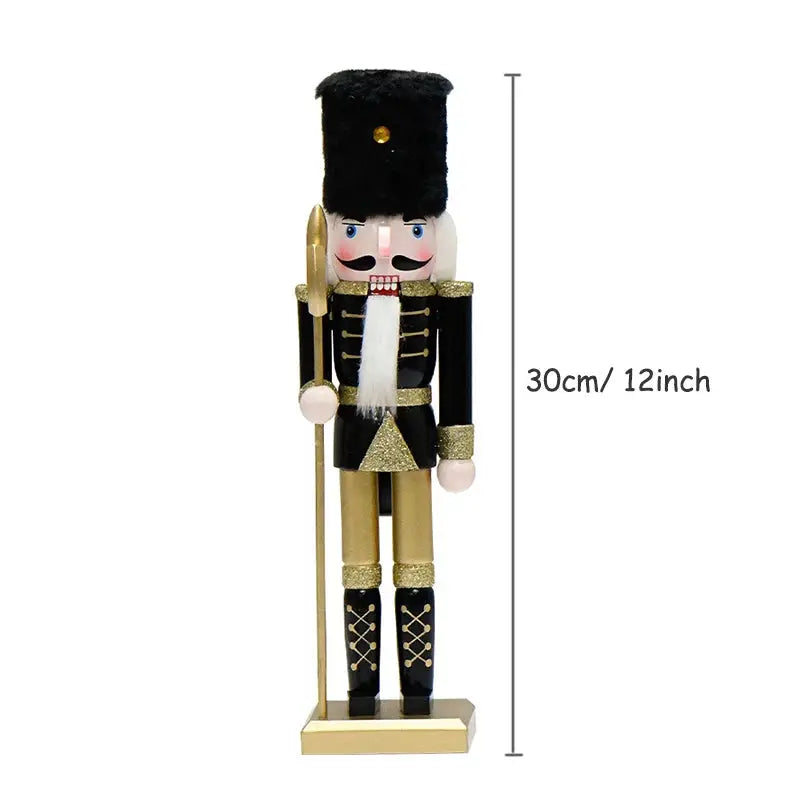 a wooden toy soldier with a cane