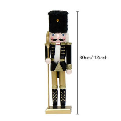 a wooden toy soldier with a cane