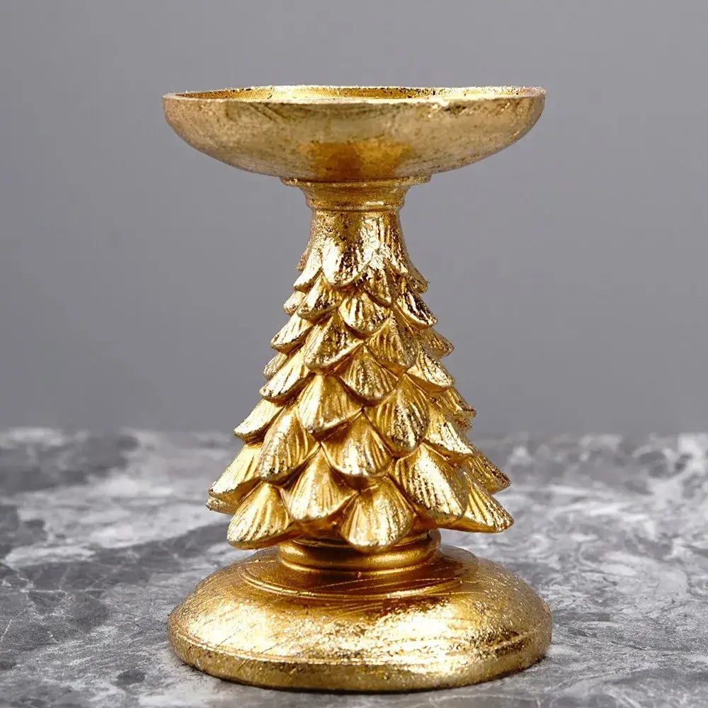 Goldener Weihnachtsbaum Teelichthalter,
