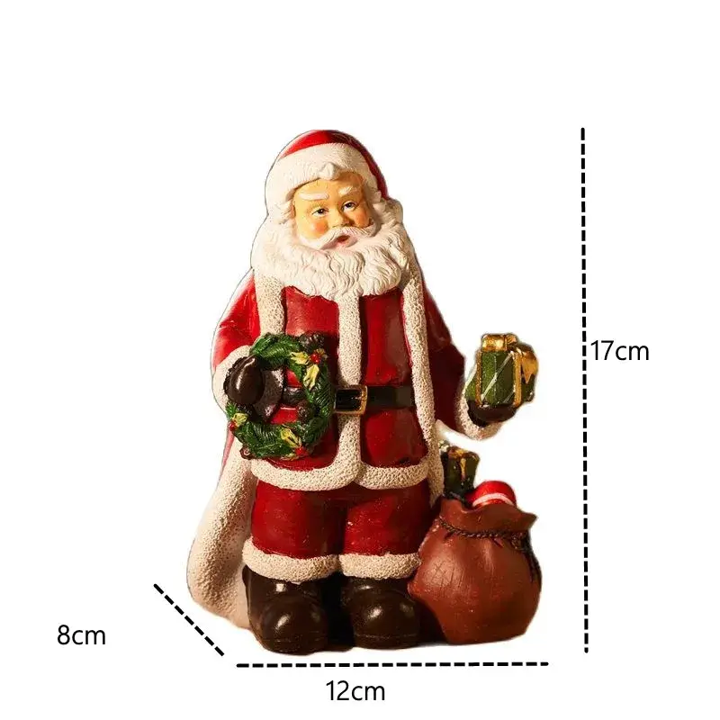 a santa clause figurine with a bag of presents