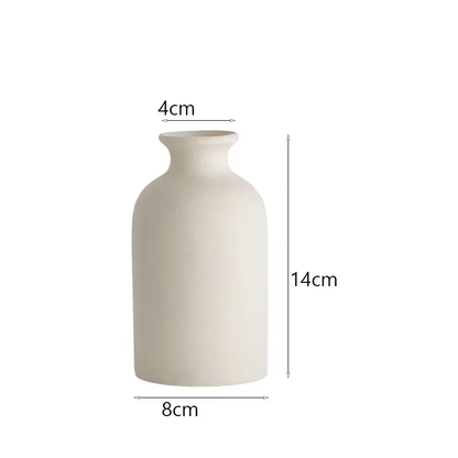 a white vase is shown with measurements